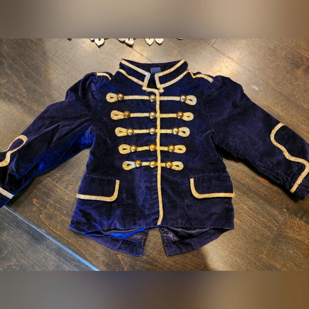 Gap Stella McCartney Navy Velvet Sgt Pepper Jacket 2 Yr Gold Detail